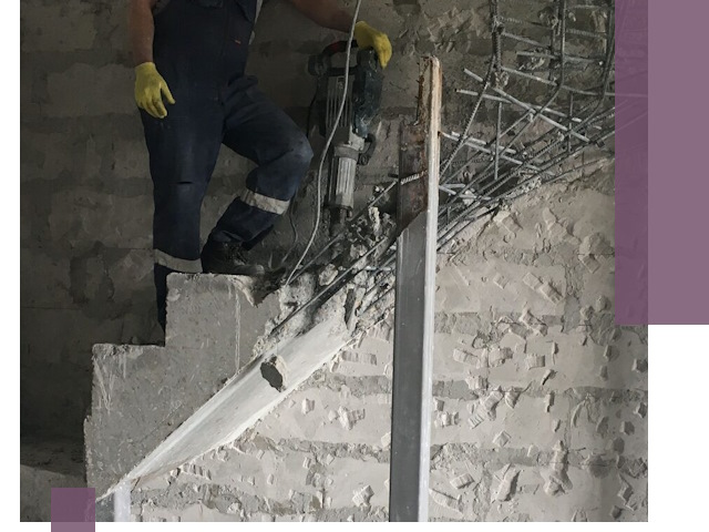 Демонтаж металлических и бетонных лестниц в Мирном