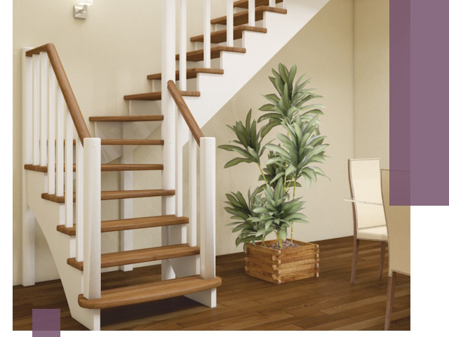 Г-образные лестницы под ключ в Мирном — изготовление и монтаж