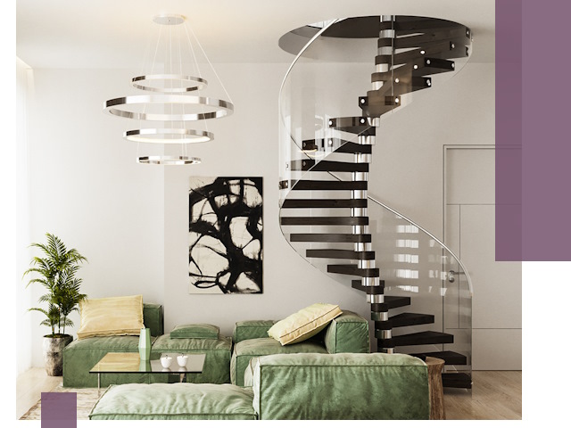 Лестницы для двухуровневой квартиры в Мирном — изготовление и монтаж