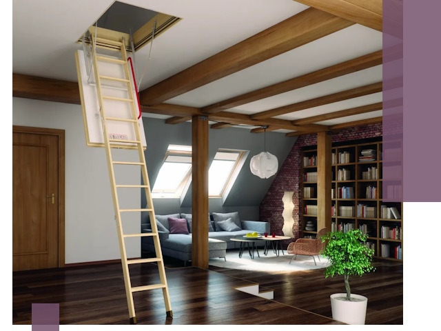 Чердачные лестницы под ключ в Мирном: изготовление и монтаж