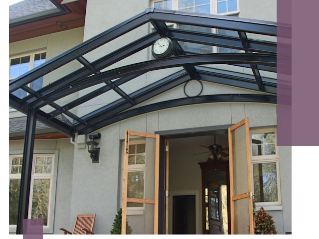 Изготовление и монтаж навесов и козырьков в Мирном