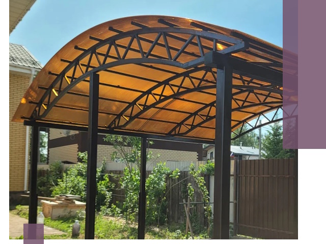 Изготовление навесов под ключ в Мирном из качественных материалов