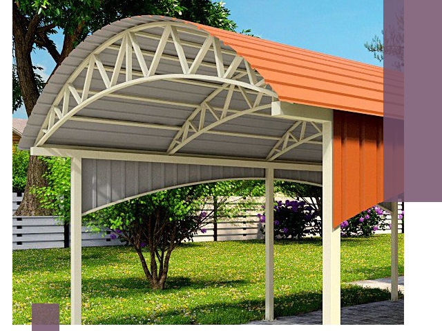 Навесы из профнастила под ключ в Мирном — установка и монтаж