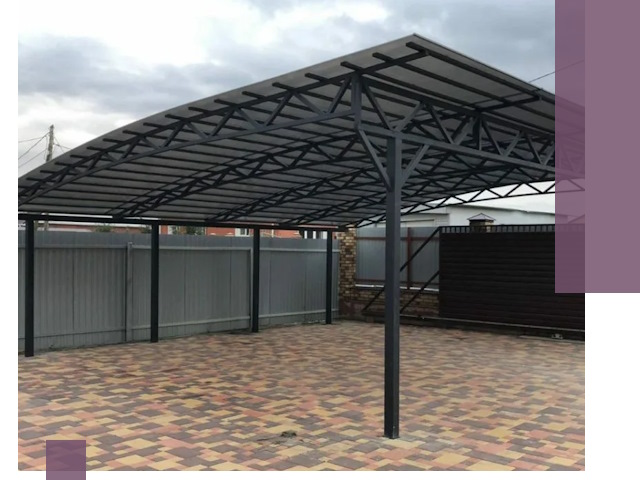 Металлические навесы под ключ в Мирном — изготовление и монтаж