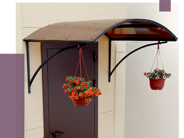 Козырьки над входом в Мирном от 14658 руб.  | ПРОЛЁТ-Мир