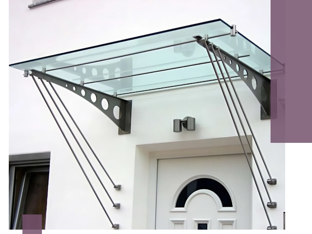 Козырьки над входом под ключ в Мирном — изготовление и монтаж