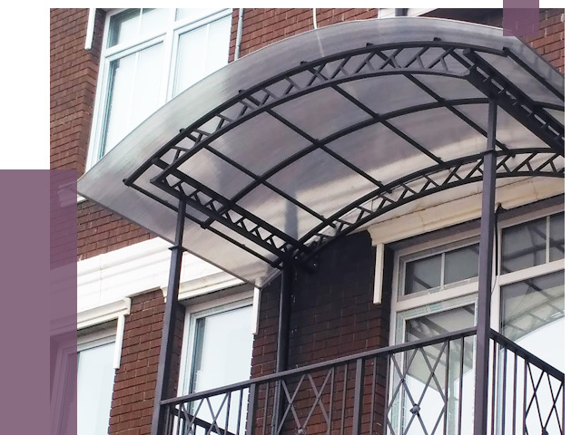 Козырьки над балконом в Мирном от 8542 руб. | ПРОЛЁТ-Мир