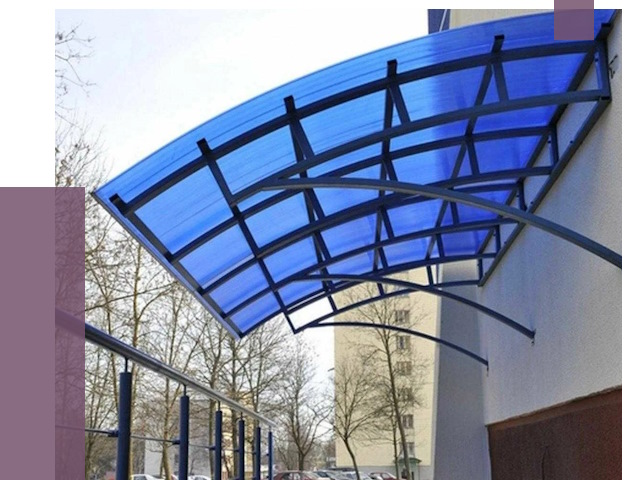 Козырьки из поликарбоната в Мирном от 4246 руб. под ключ | ПРОЛЁТ-Мир