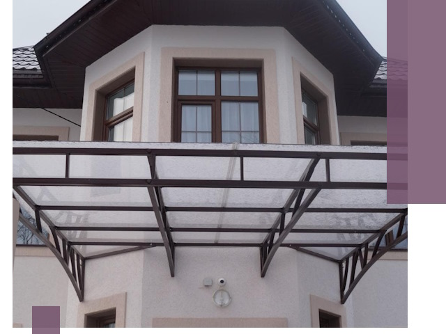 Козырьки из поликарбоната под ключ в Мирном