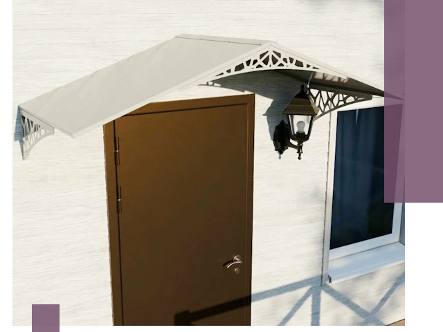 Металлические козырьки на входы и террасы в Мирном