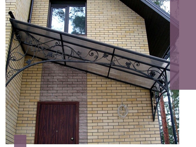 Односкатные козырьки из металла под ключ в Мирном