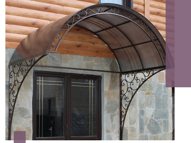 Арочные козырьки под ключ в Мирном: изготовление и монтаж